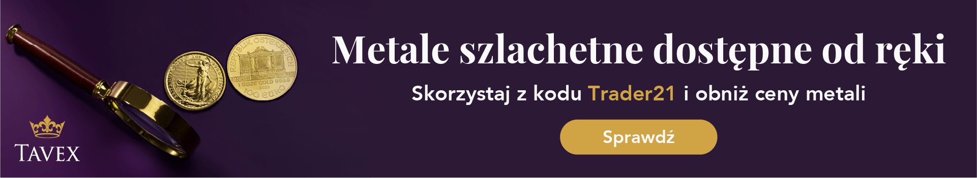 tavex trader21 złoto srebro platyna przecena